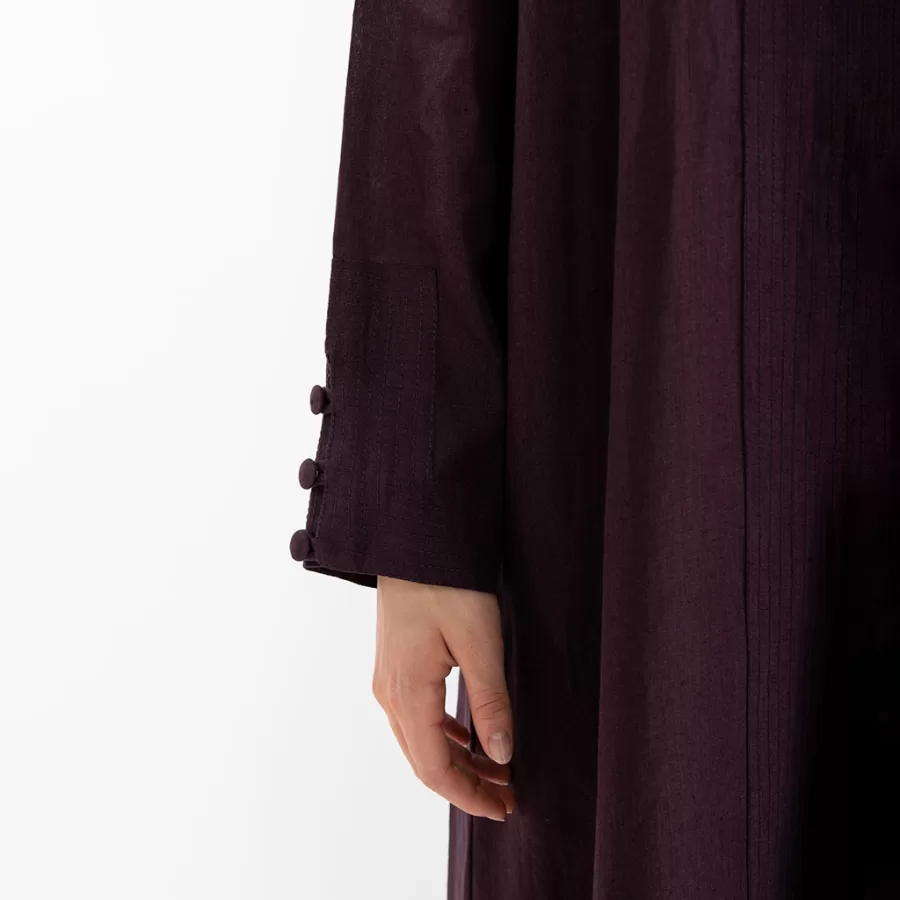 Labra - Buttoned Linen Shirt Abaya - Image 6