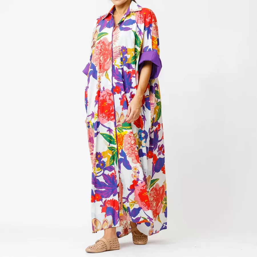 Opal - Floral Cotton Shirt Dress - Image 3