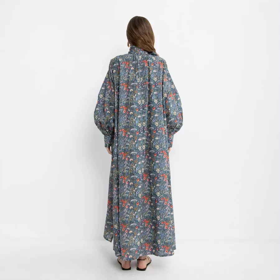 Lunar 2.0 - Tie-neck Maxi Cotton Dress