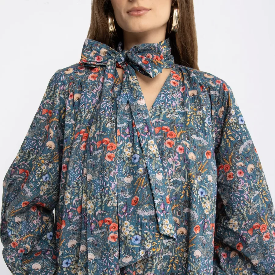 Lunar 2.0 - Tie-neck Maxi Cotton Dress