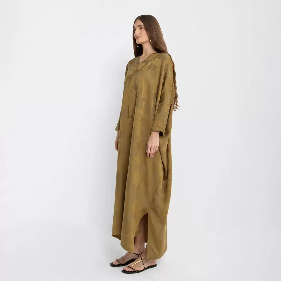 Hassana Lux - Woven Silk Linen Jalabiya Dress - Image 4