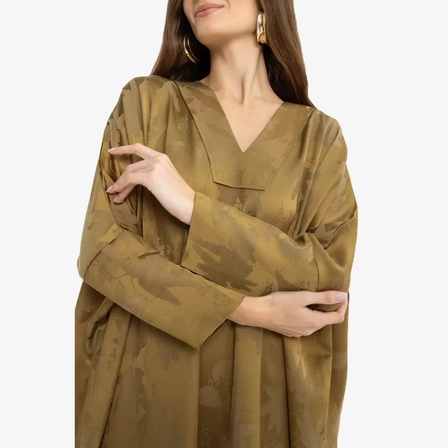 Hassana Lux - Woven Silk Linen Jalabiya Dress - Image 3