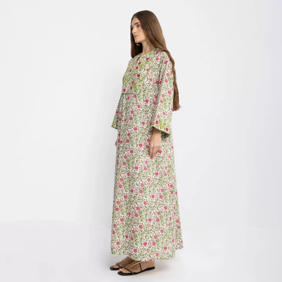 Quartz - Floral Cotton Jalabiya with Embroidery - Image 4