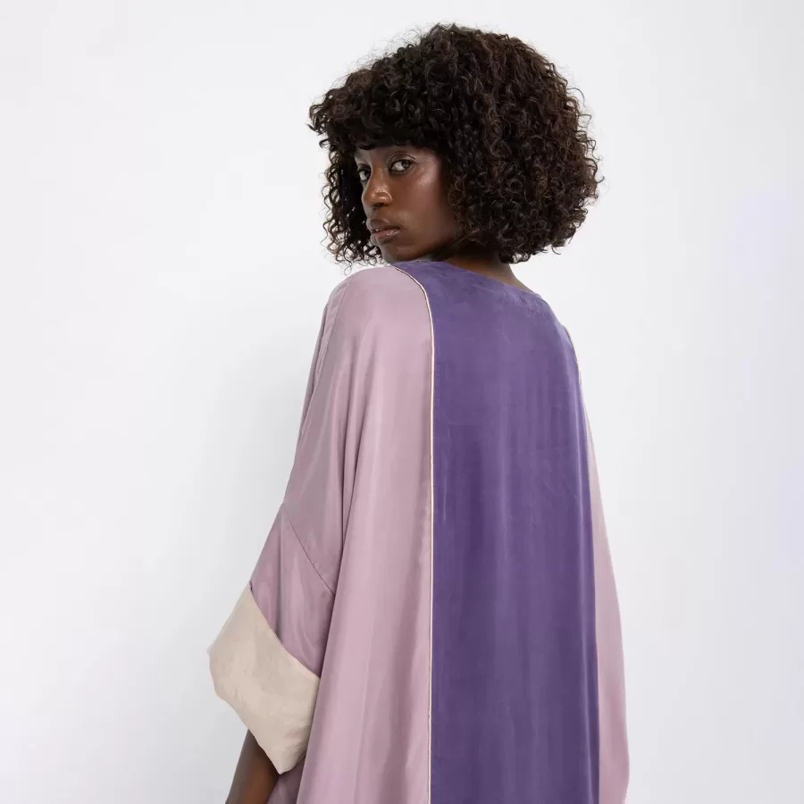Stardust - Washed Silk Colorblock Kaftan - Image 2
