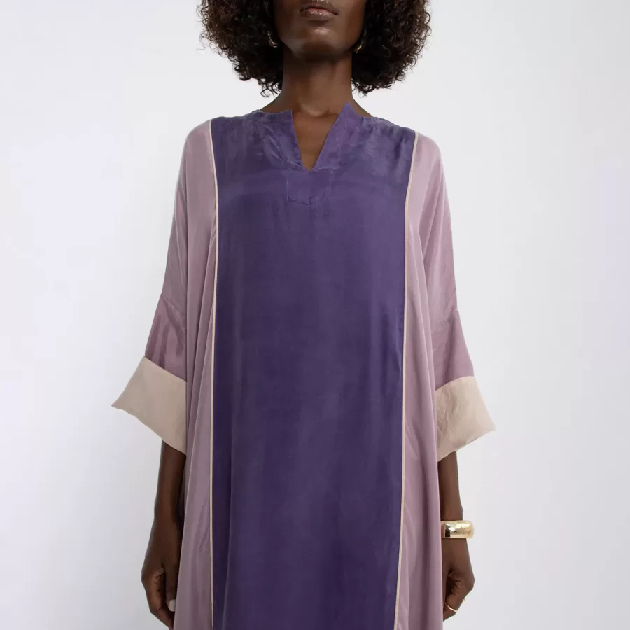 Stardust - Washed Silk Colorblock Kaftan - Image 3