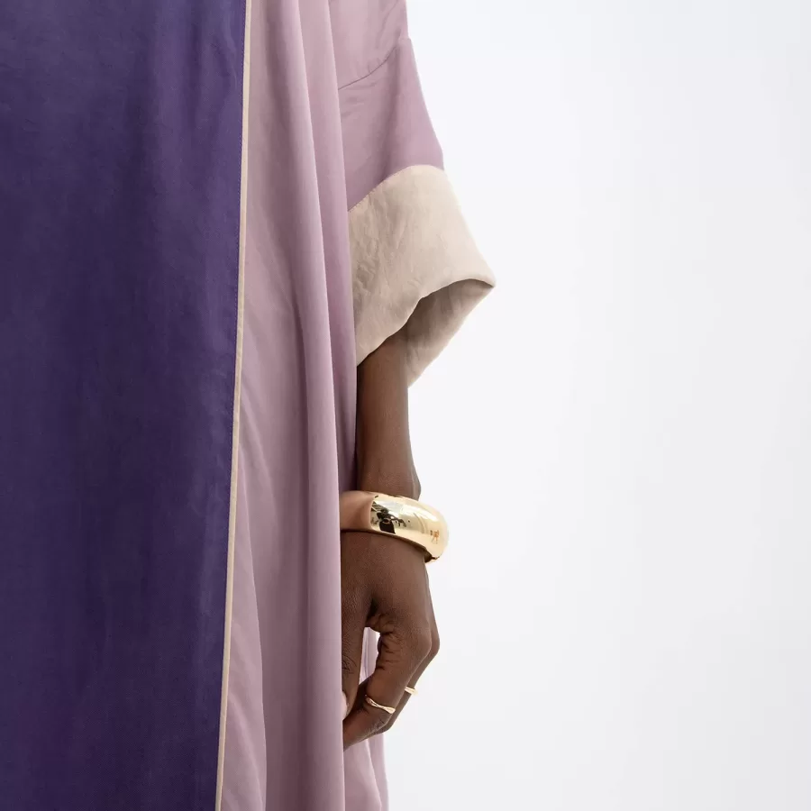 Stardust - Washed Silk Colorblock Kaftan - Image 4