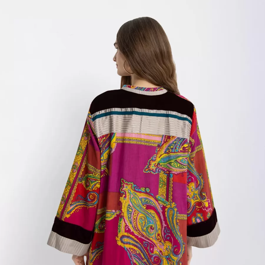 Prosperity 2.0 - Paisley Cotton Kaftan with Velvet - Image 4