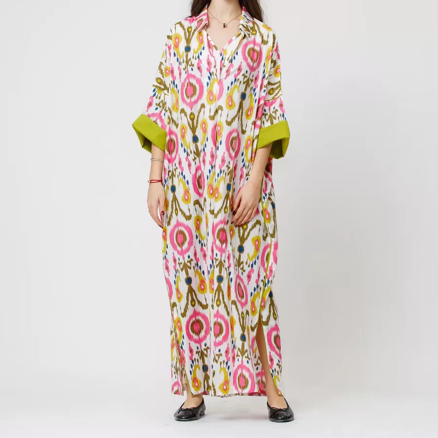 Serene - Print Cotton Kaftan Dress - Image 3