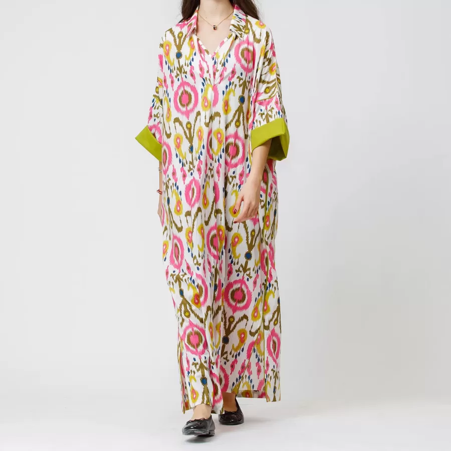 Serene - Print Cotton Kaftan Dress - Image 4