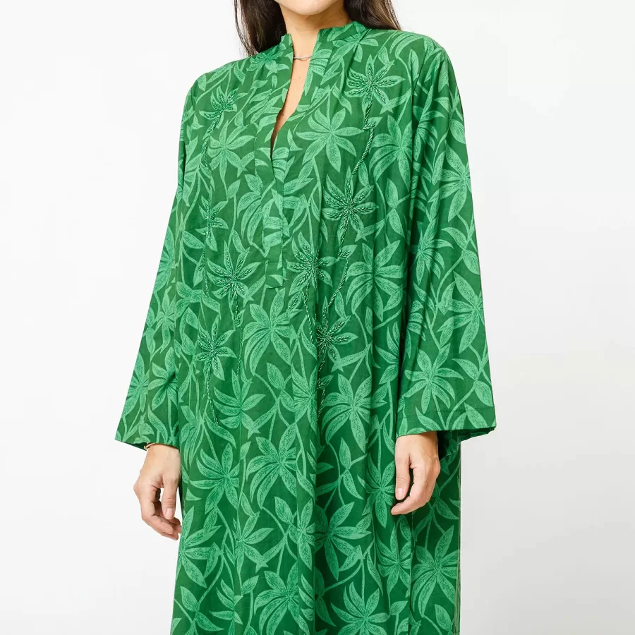 Chase - Floral Cotton Jalabiya with Embroidery - Image 2