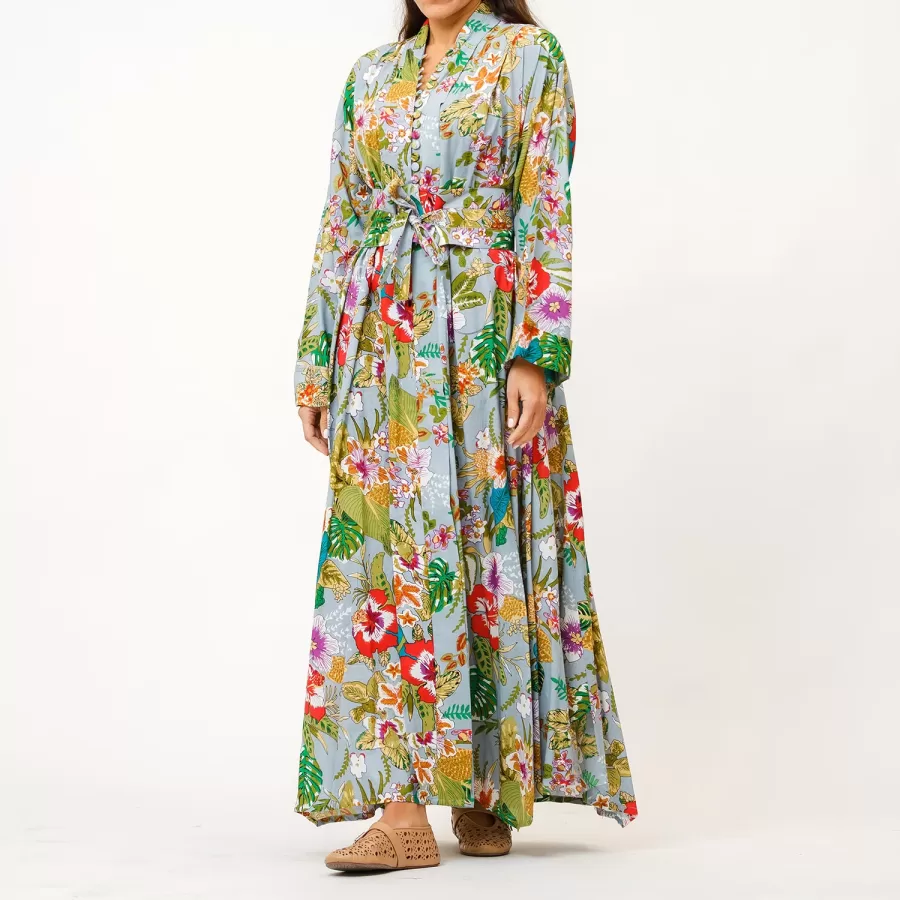 Lagoon - Tropical Cotton Asymmetrical Dress - Image 3