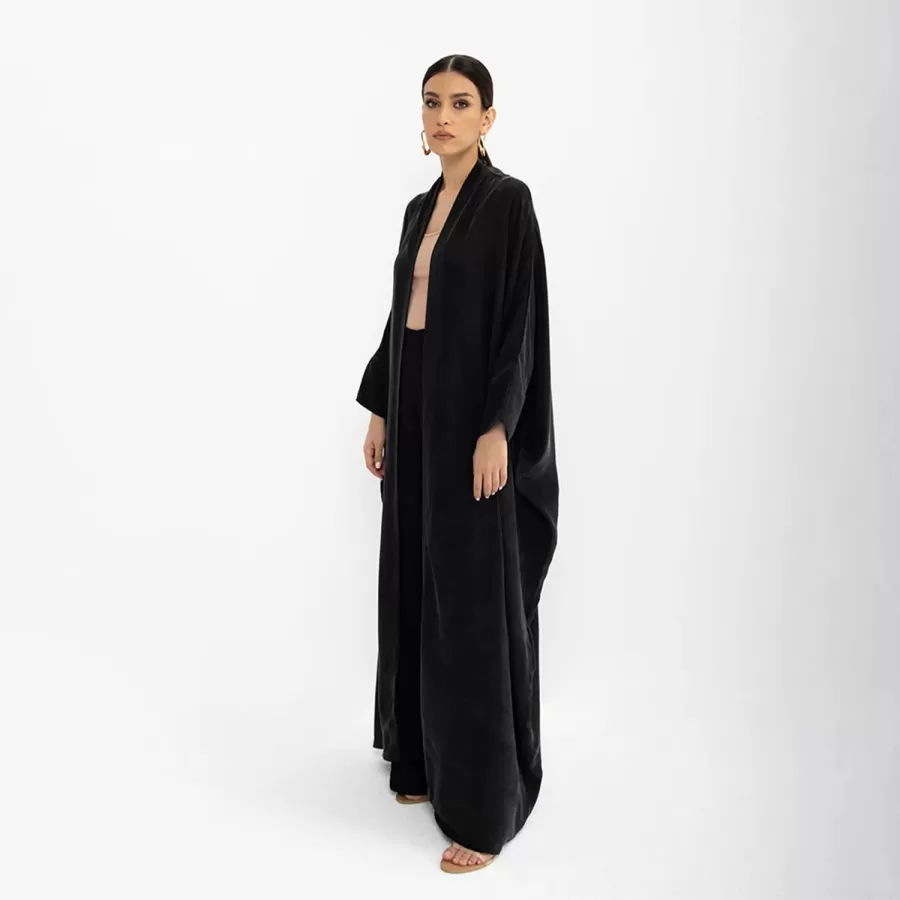 Allure - Washed Silk Bisht Abaya - Image 5