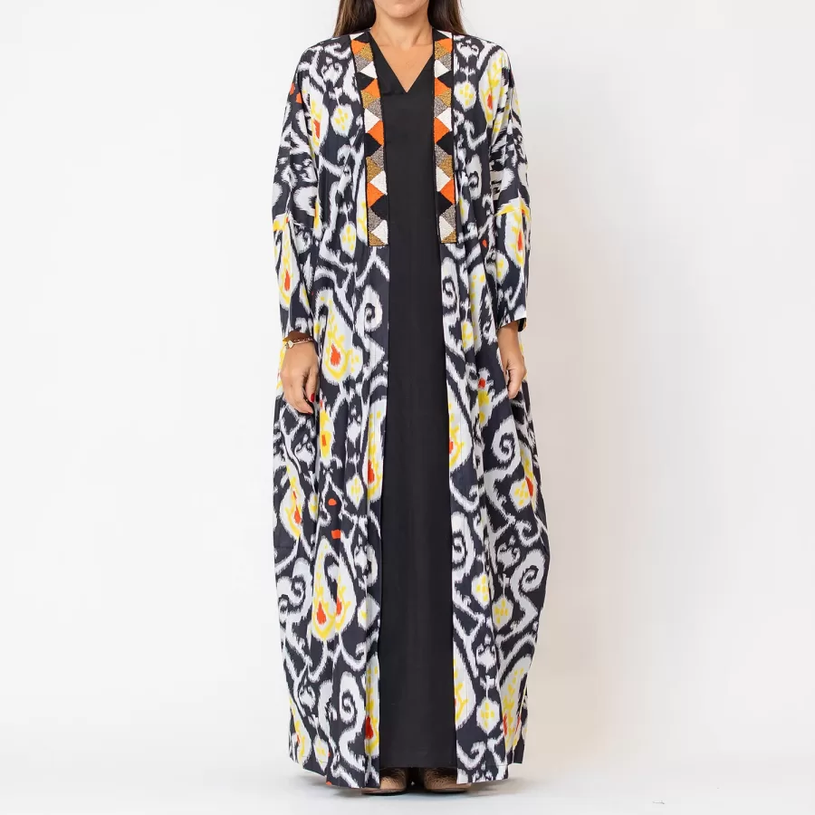 Canopy - Ikat Cotton Abaya with Linen Dress