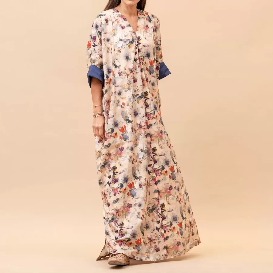 Grace - Printed Cotton Kaftan - Image 4