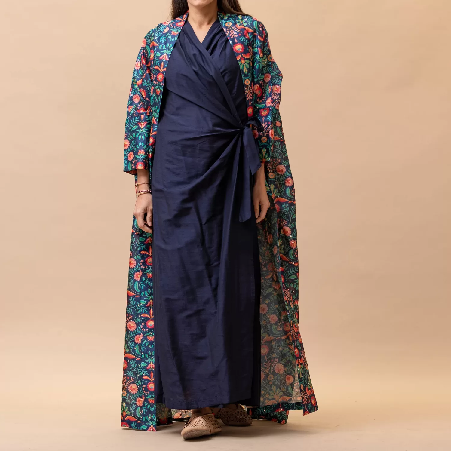 Mirage - Mirrorwork Abaya with Wrap Dress - Image 5