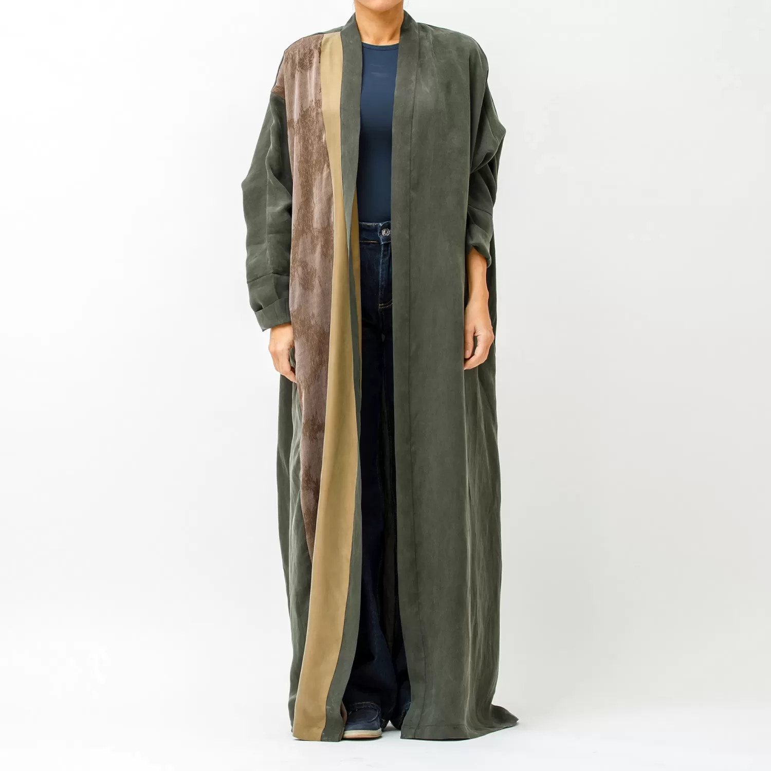 Calico 2.0 - Colorblock Washed Silk Abaya - Image 1