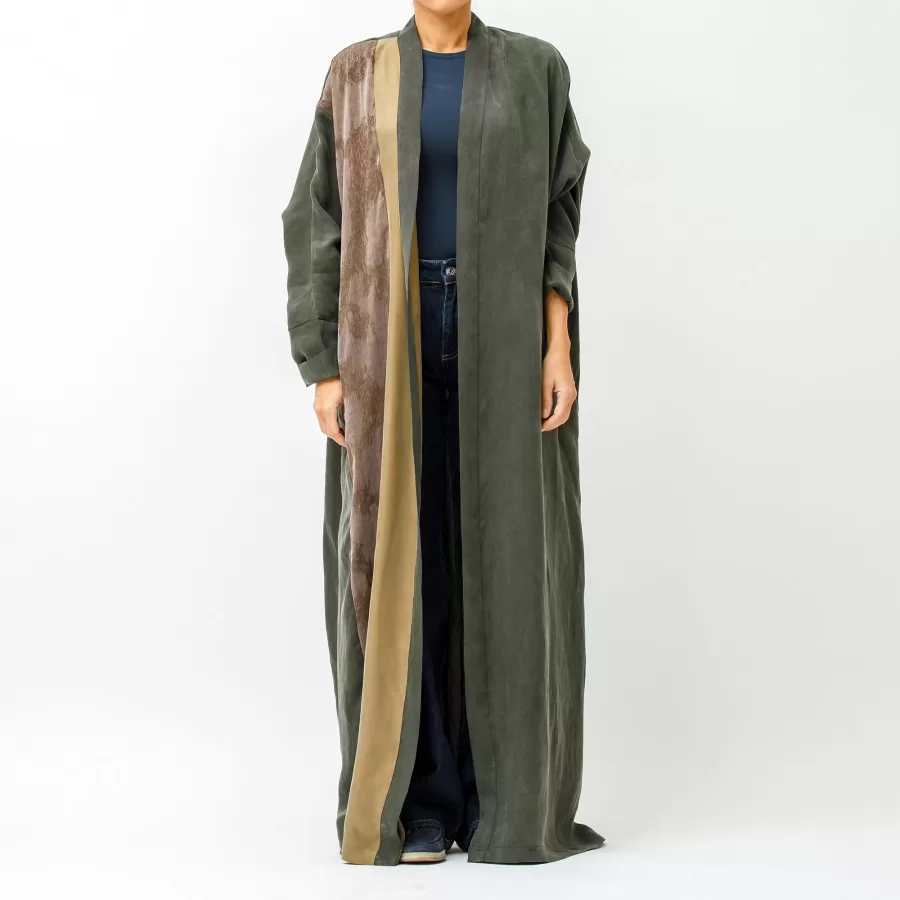 Calico 2.0 - Colorblock Washed Silk Abaya