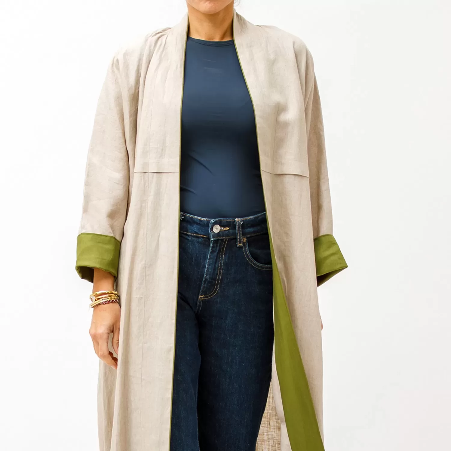 New Bloom - Bisht Linen Abaya - Image 2