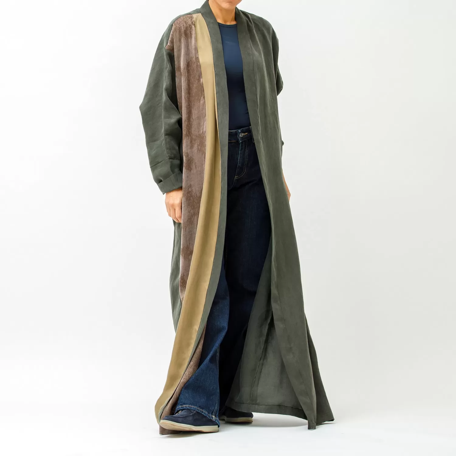 Calico 2.0 - Colorblock Washed Silk Abaya - Image 4