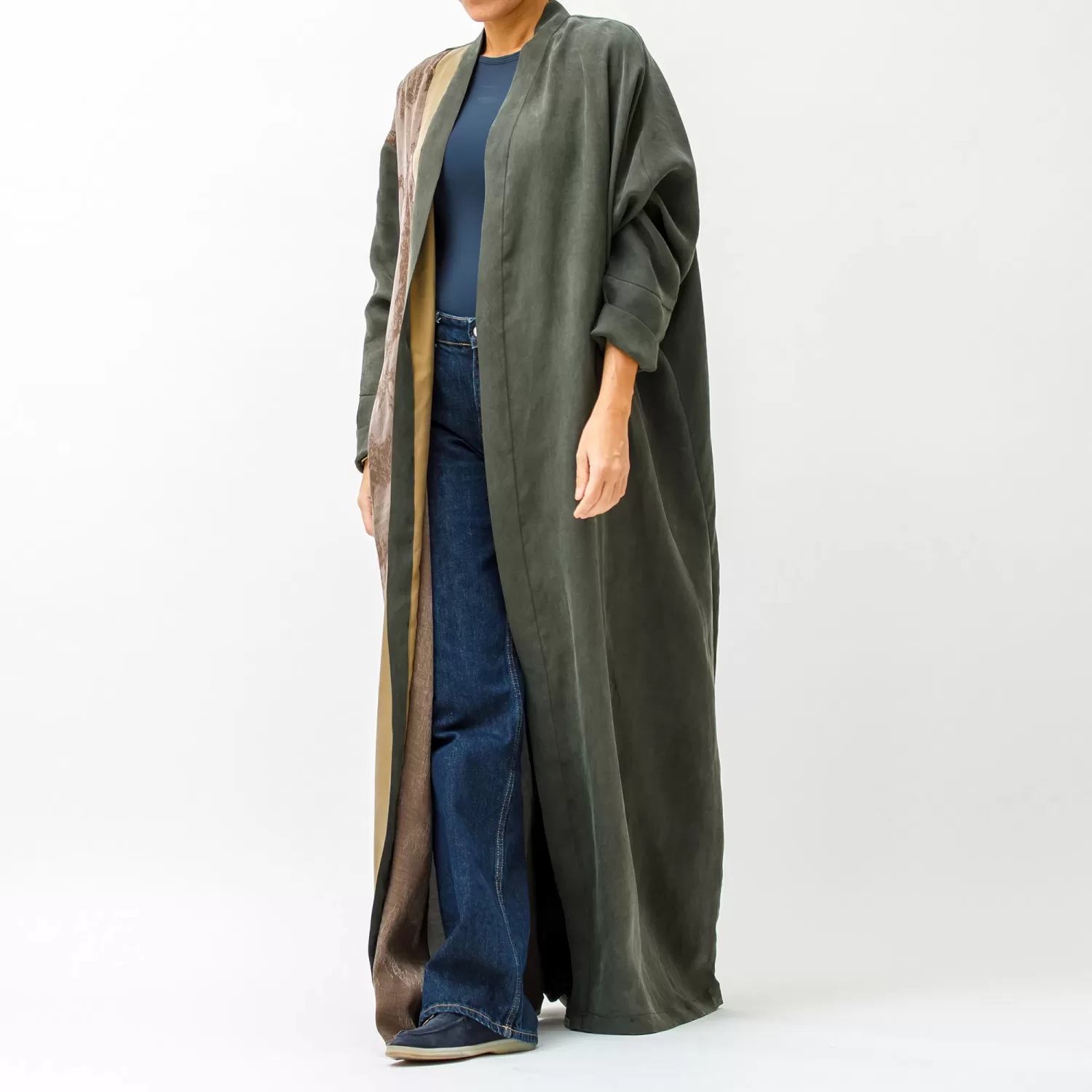 Calico 2.0 - Colorblock Washed Silk Abaya - Image 3