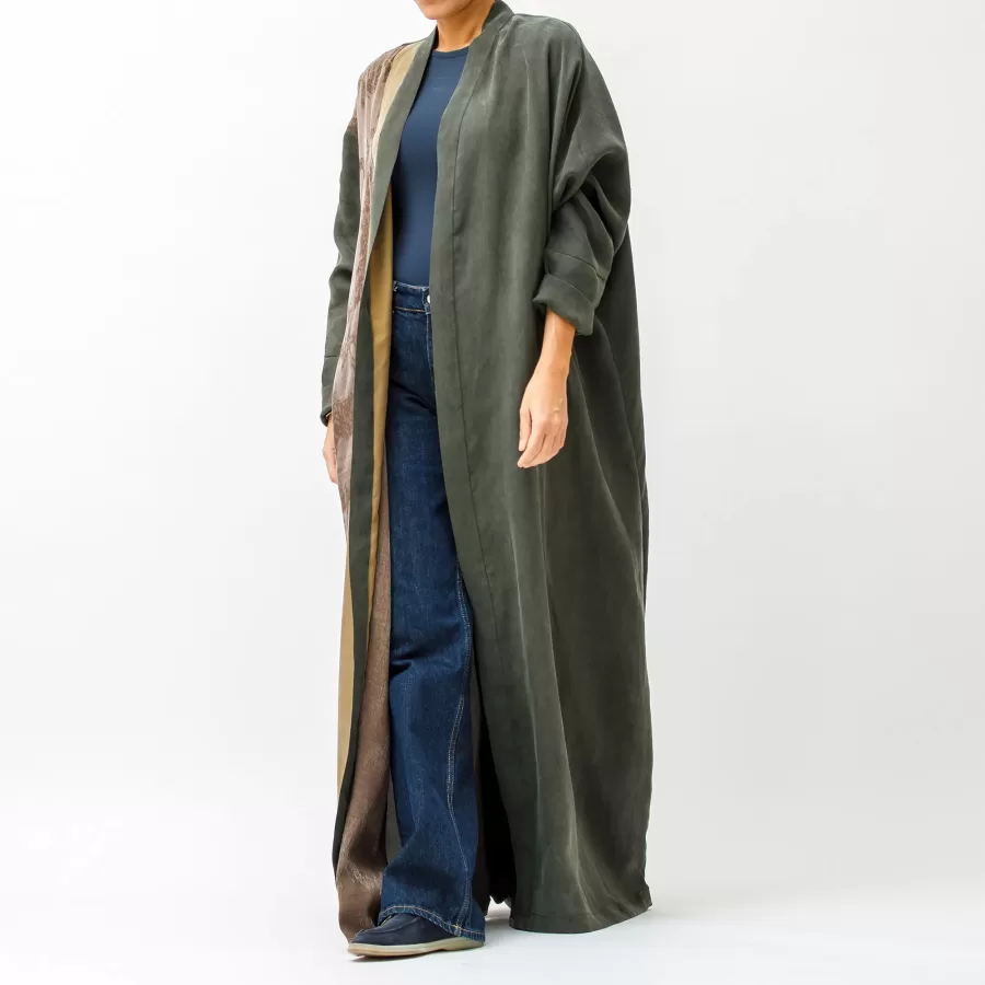 Calico 2.0 - Colorblock Washed Silk Abaya - Image 3