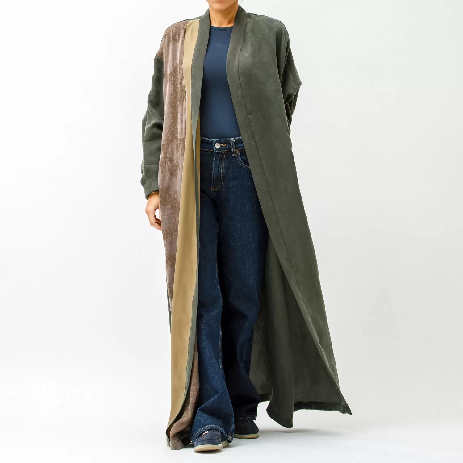 Calico 2.0 - Colorblock Washed Silk Abaya - Image 5