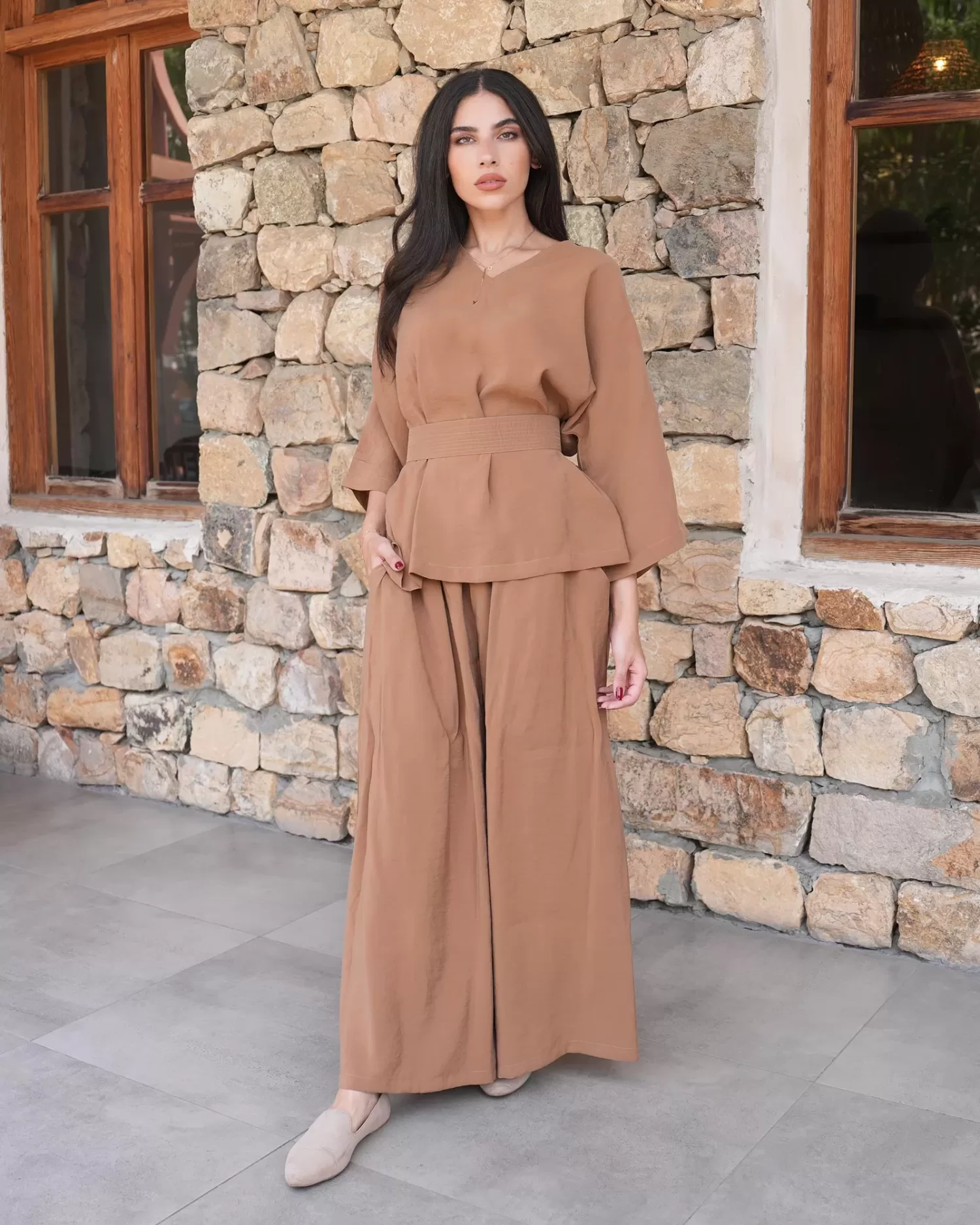 Chelsea Set - Linen Relaxed Fit Top with Culottes - Image 1