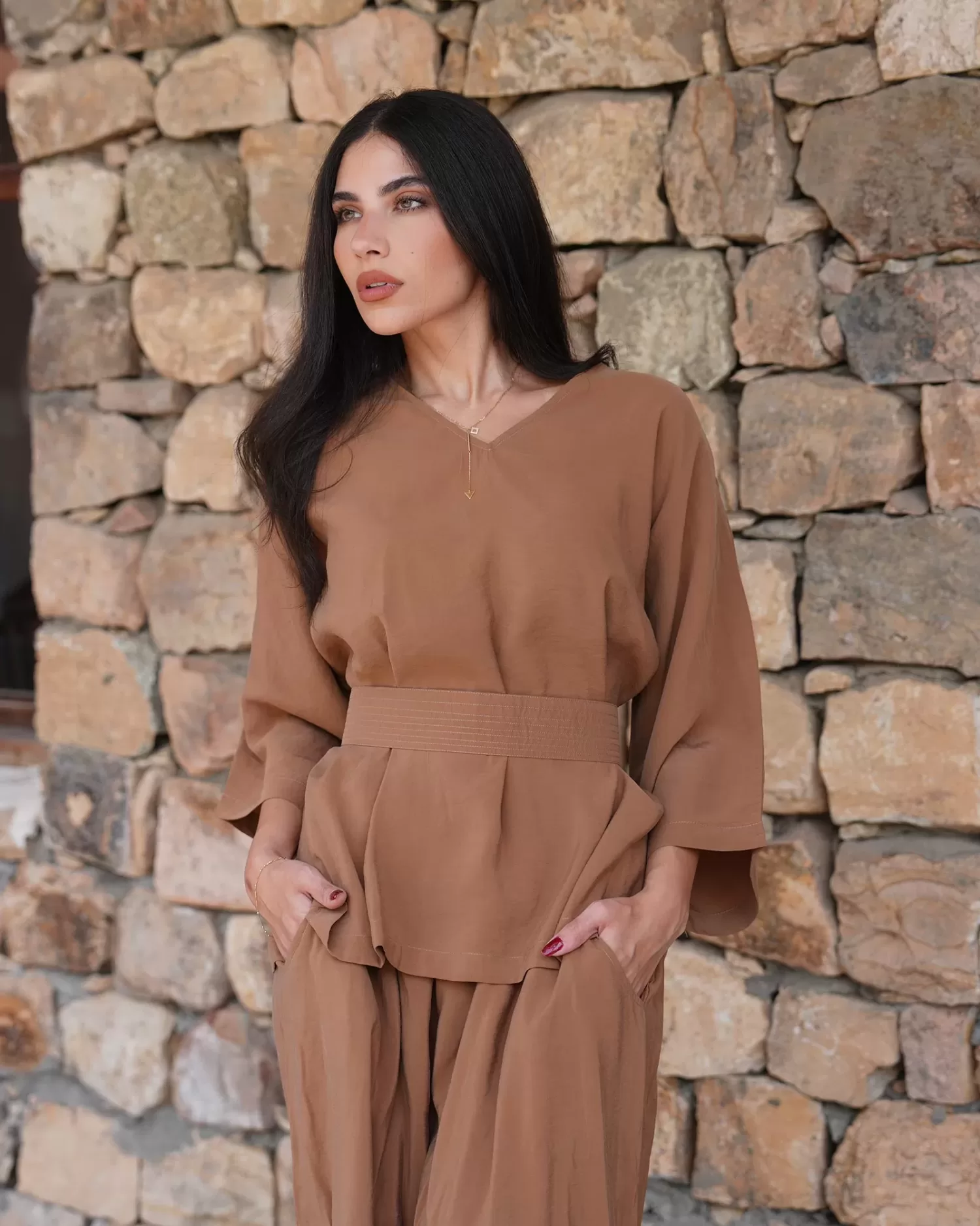 Chelsea Set - Linen Relaxed Fit Top with Culottes - Image 2