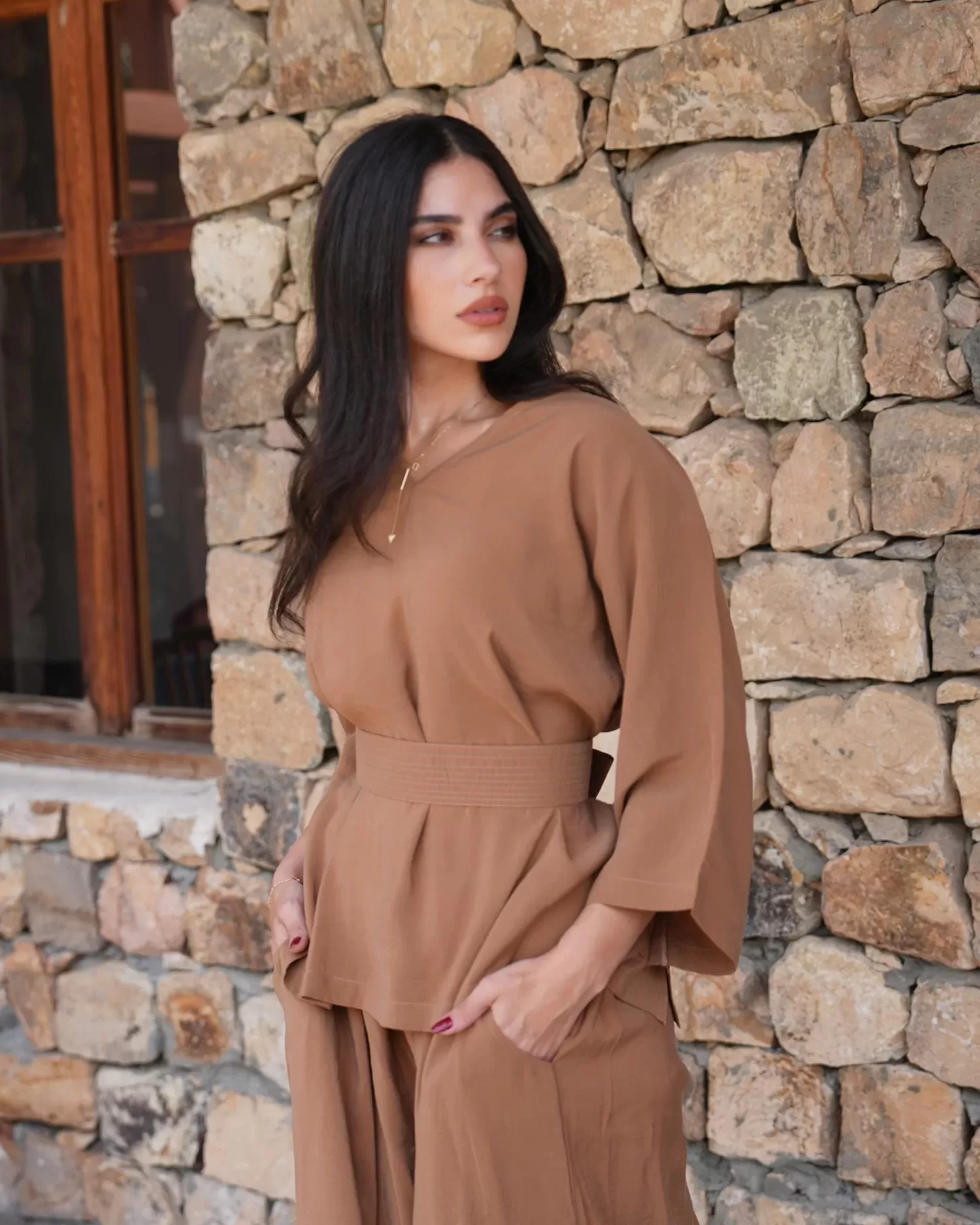 Chelsea Set - Linen Relaxed Fit Top with Culottes - Image 3