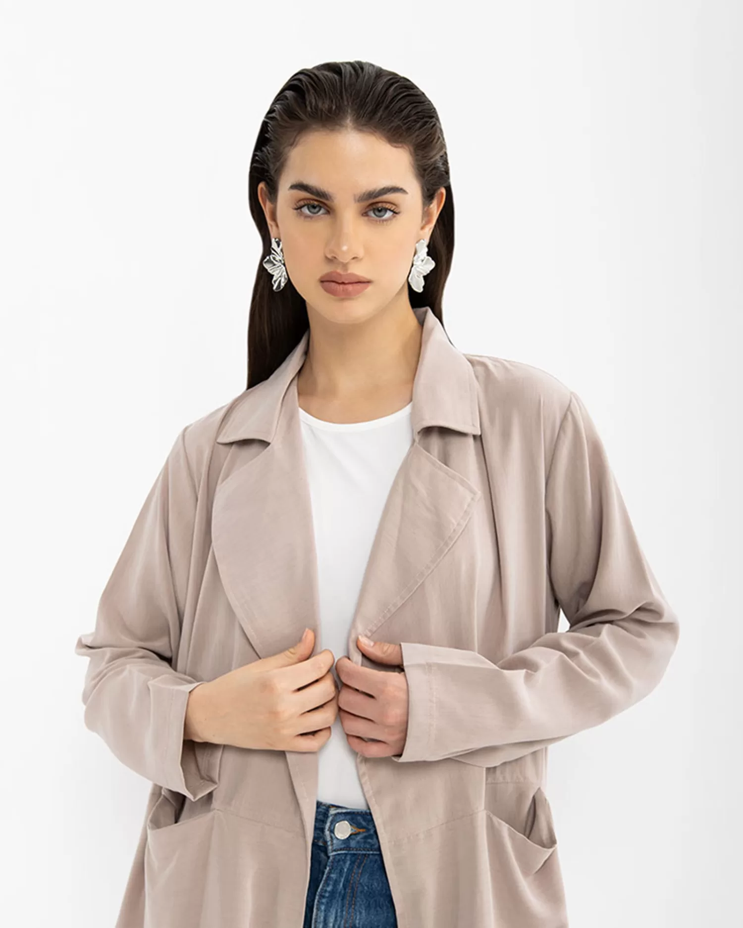 Venus - Washed Linen Flared Jacket - Image 2
