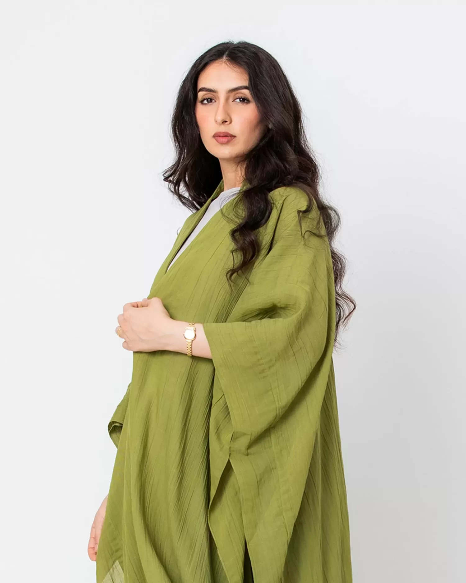 Azure - Crinkle Cotton Kaftan Abaya - Image 2