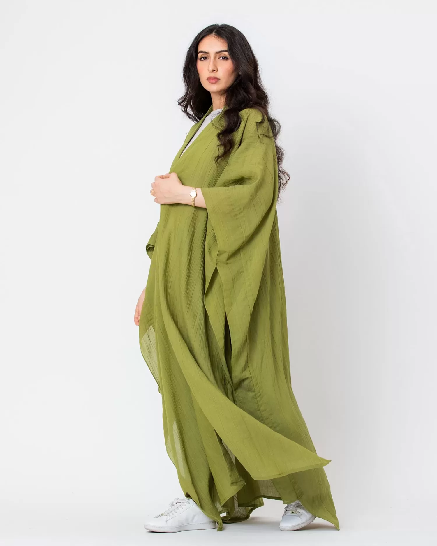 Azure - Crinkle Cotton Kaftan Abaya - Image 6