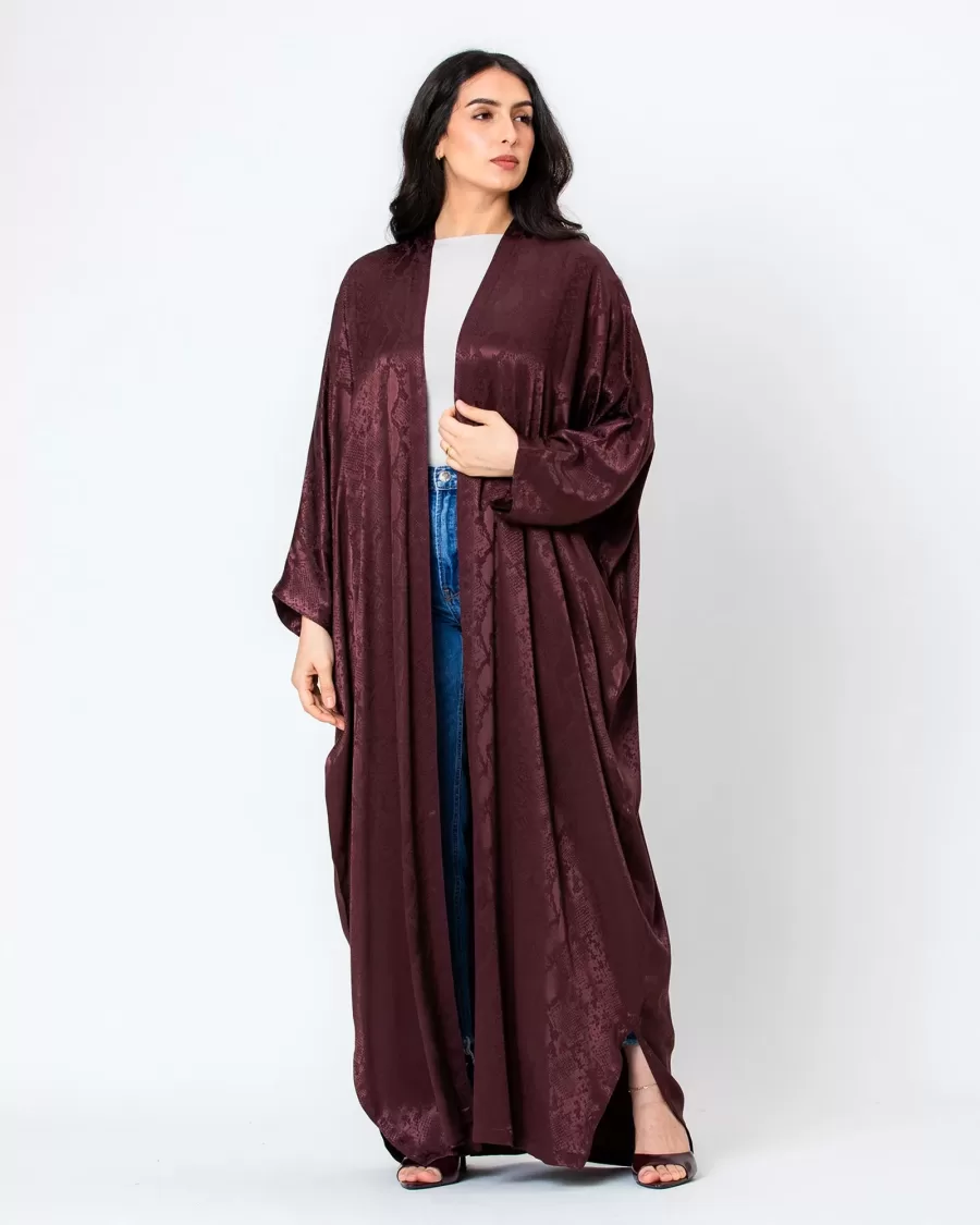 Lilith - Snakeskin Print Bisht Abaya - Image 4