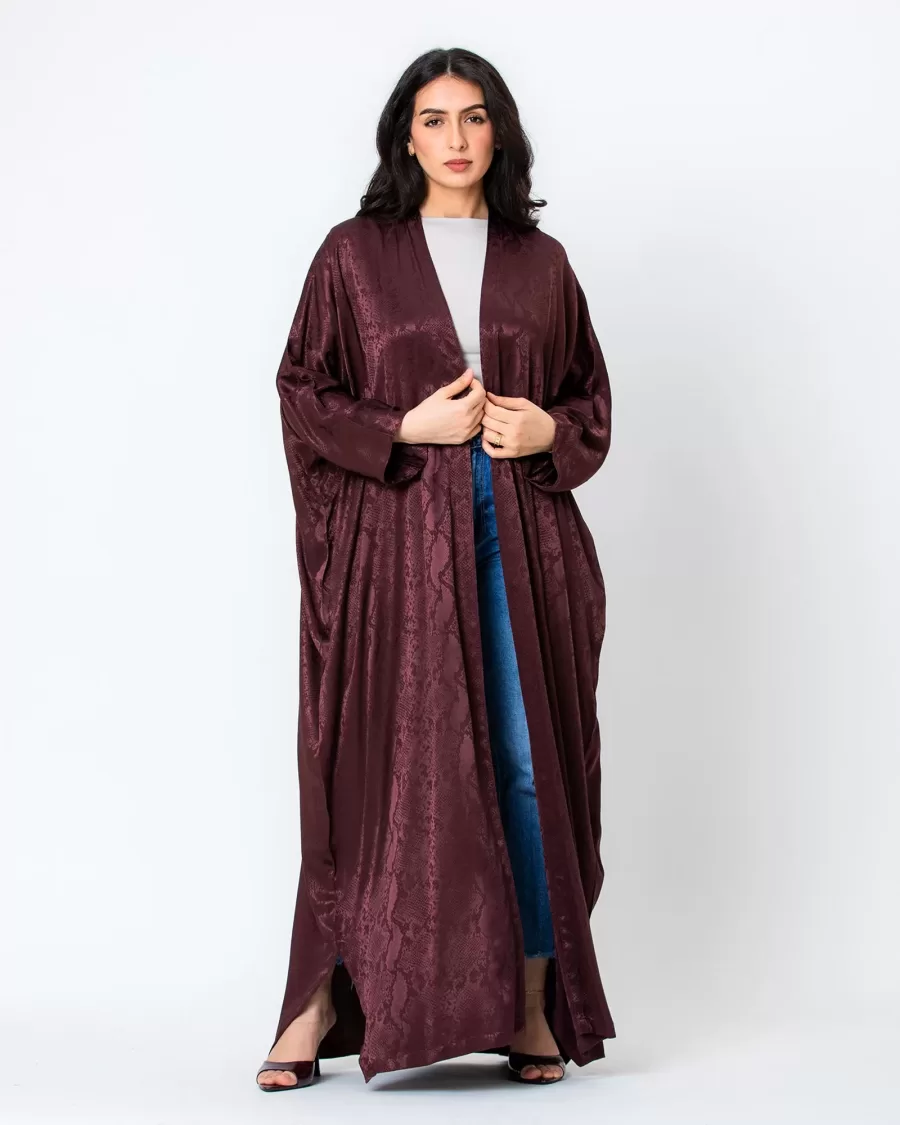Lilith - Snakeskin Print Bisht Abaya - Image 6
