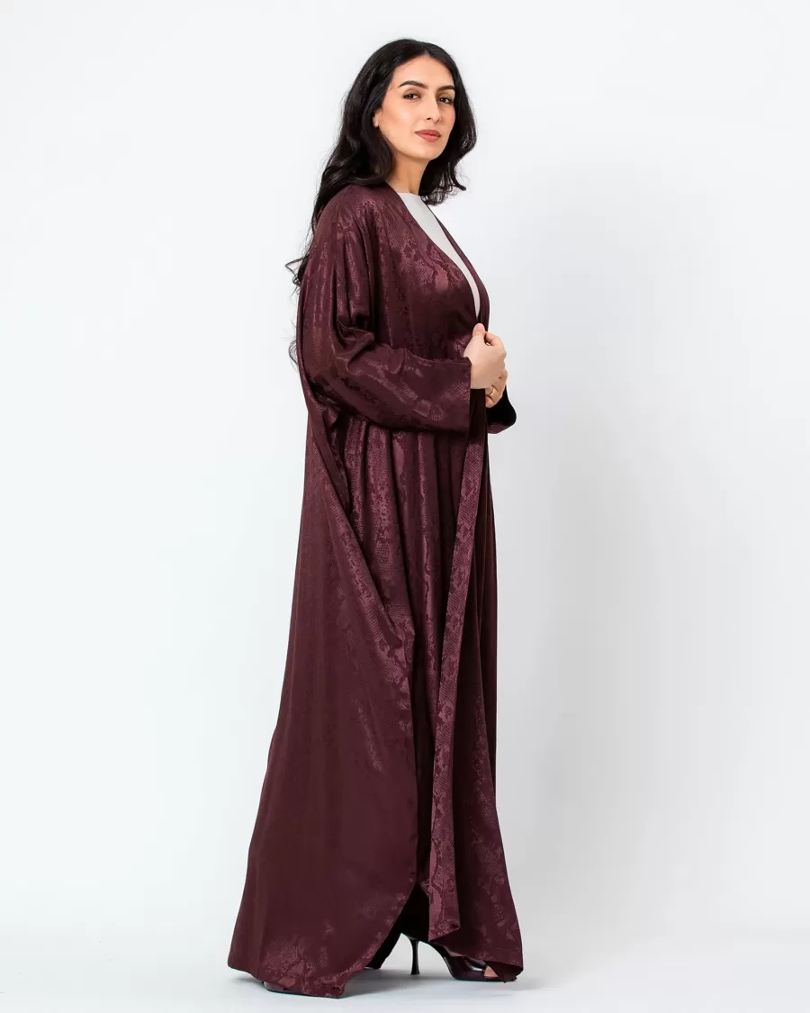 Lilith - Snakeskin Print Bisht Abaya - Image 3
