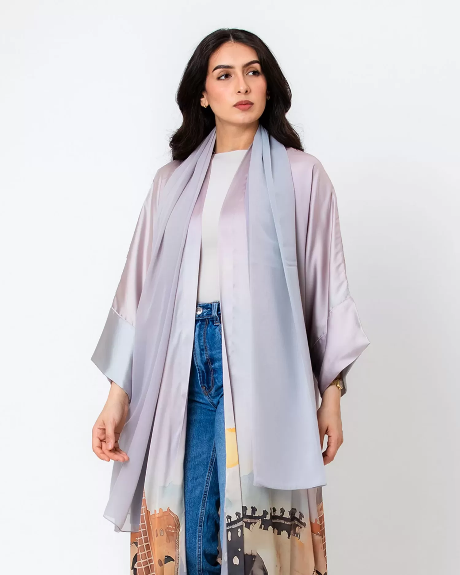 Villora - Printed Silk Kaftan Abaya - Image 2