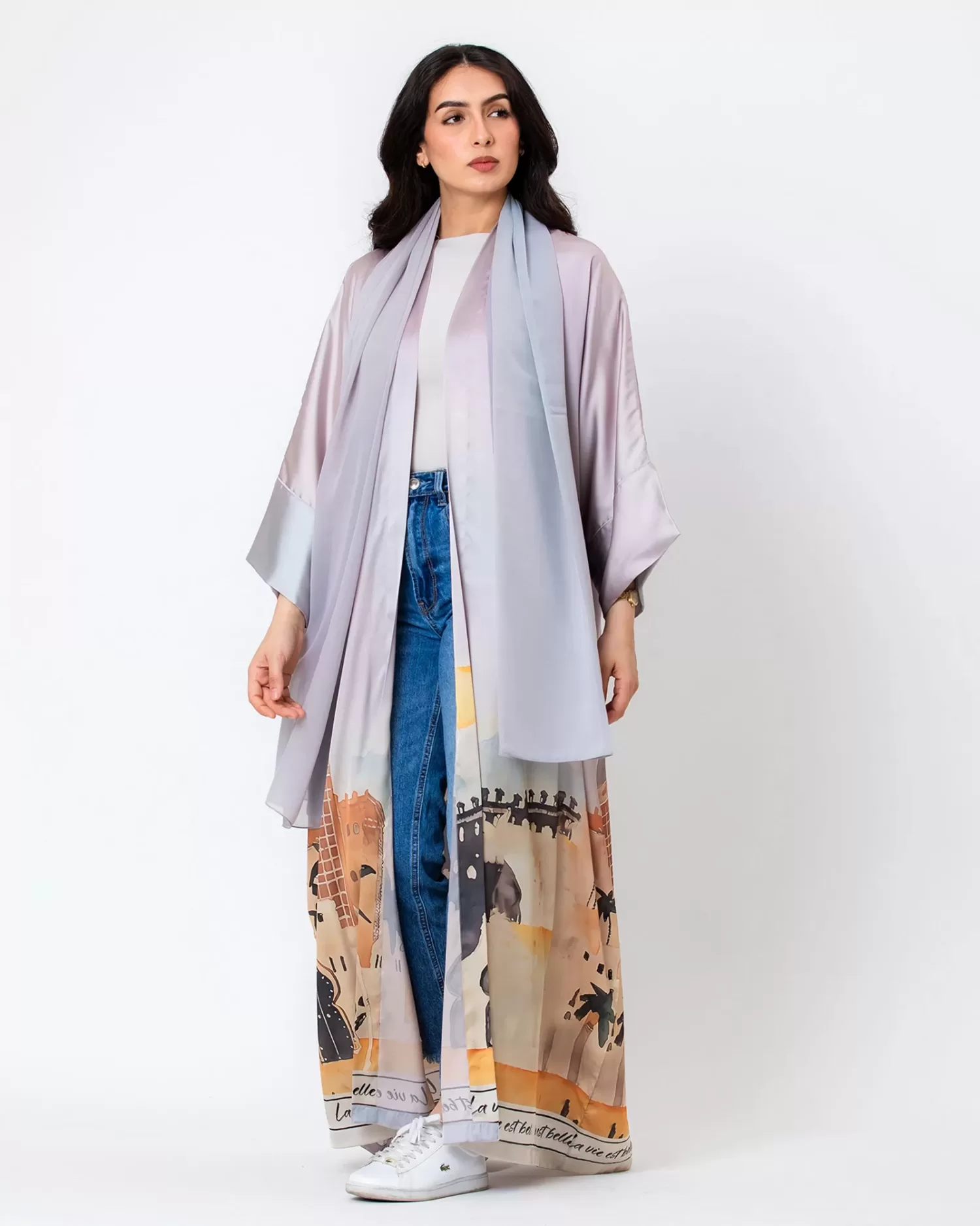 Villora - Printed Silk Kaftan Abaya - Image 4