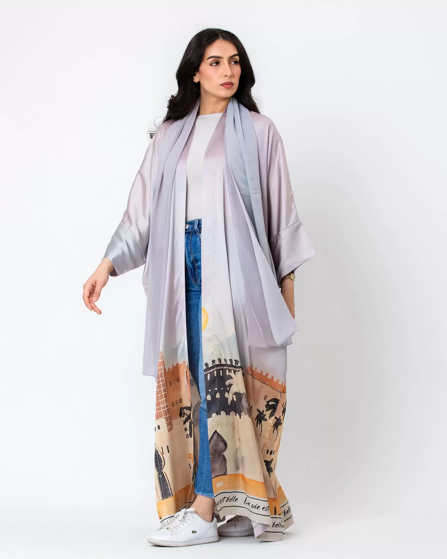 Villora - Printed Silk Kaftan Abaya - Image 3