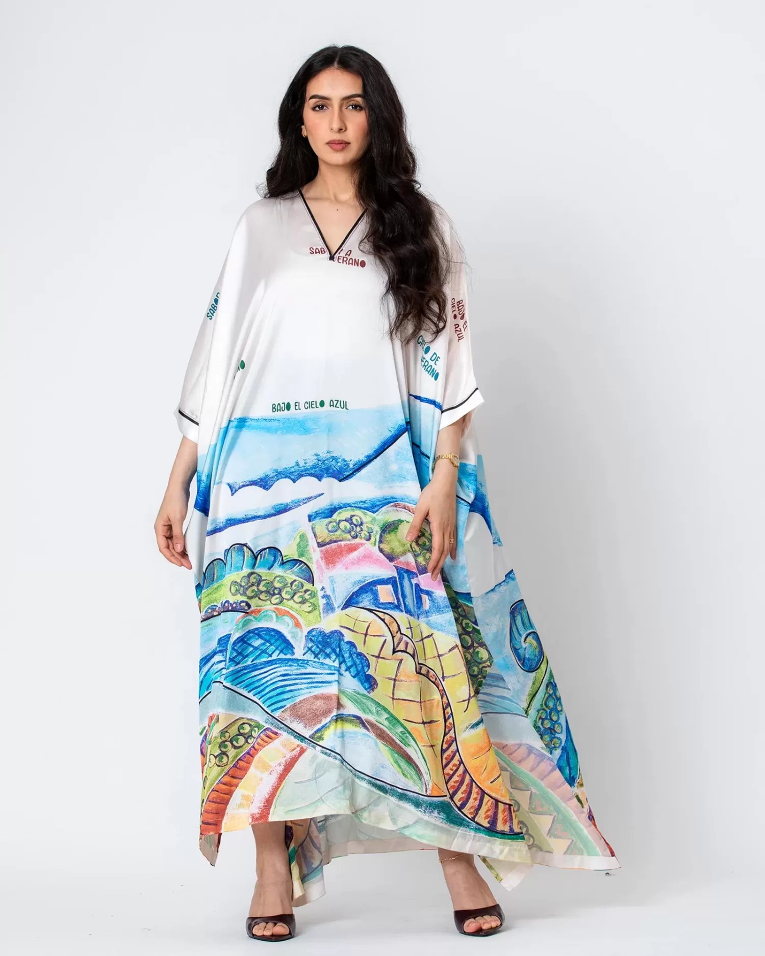 Meadow - Printed Silk Kaftan - Image 3