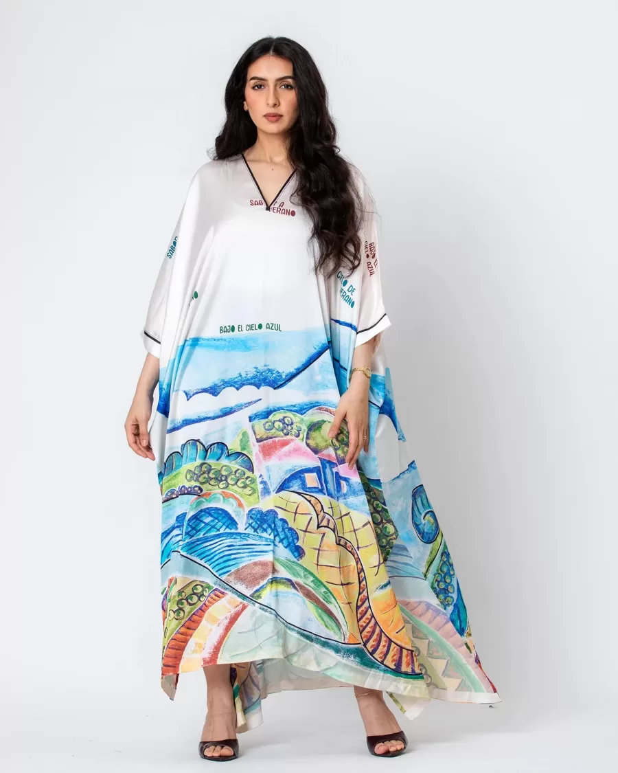 Meadow - Printed Silk Kaftan - Image 3