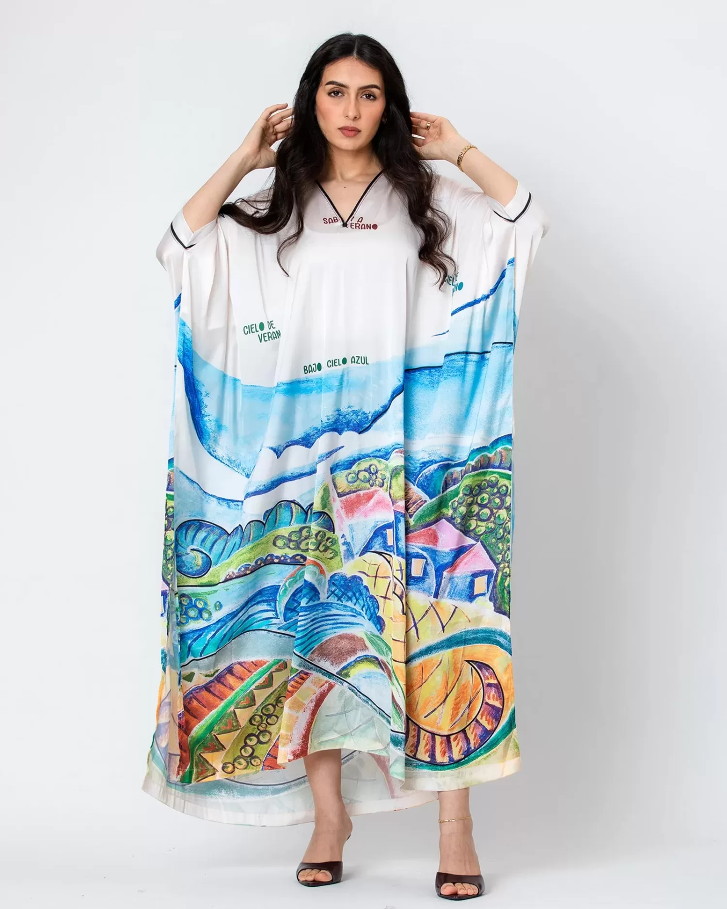 Meadow - Printed Silk Kaftan - Image 5