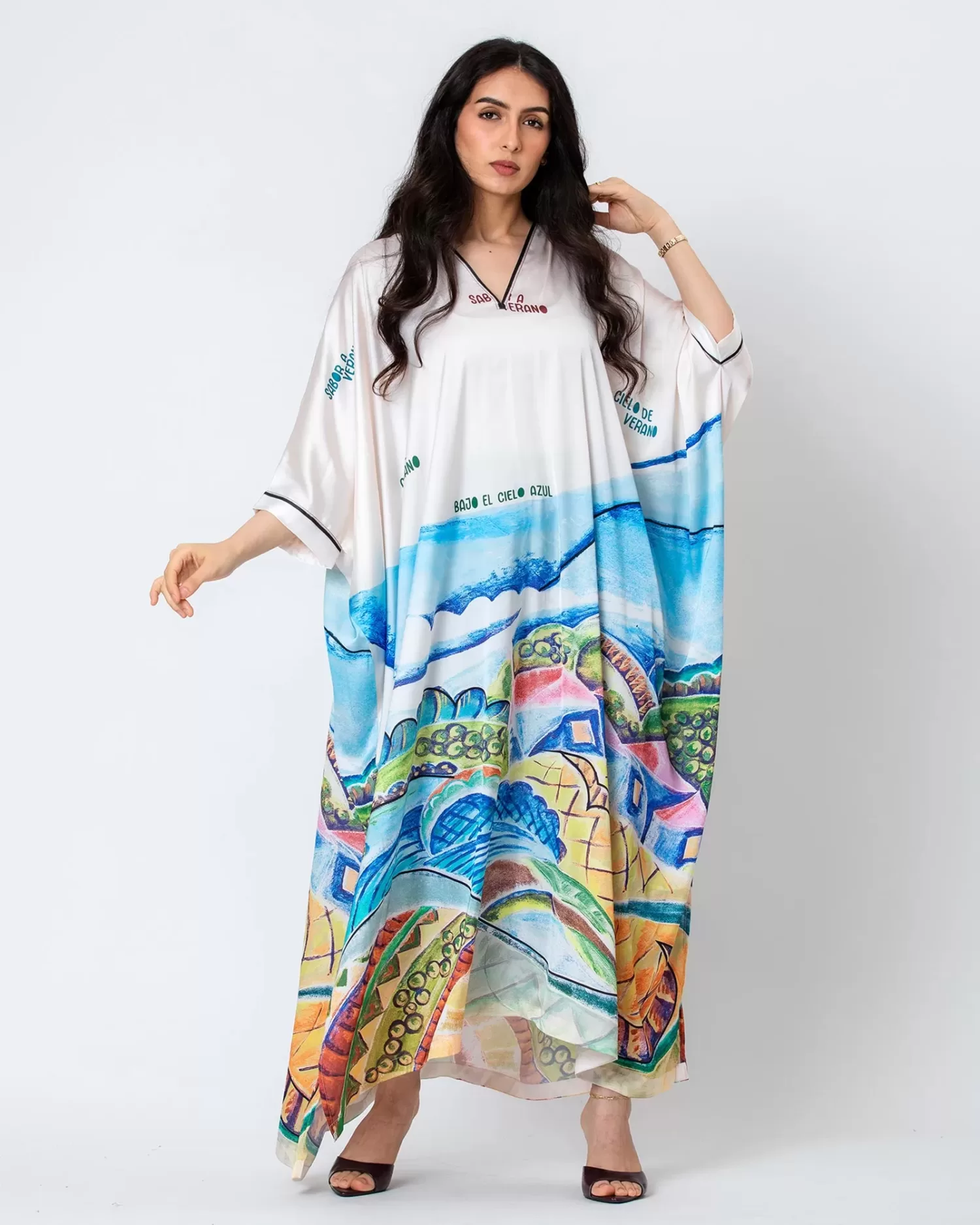 Meadow - Printed Silk Kaftan - Image 1