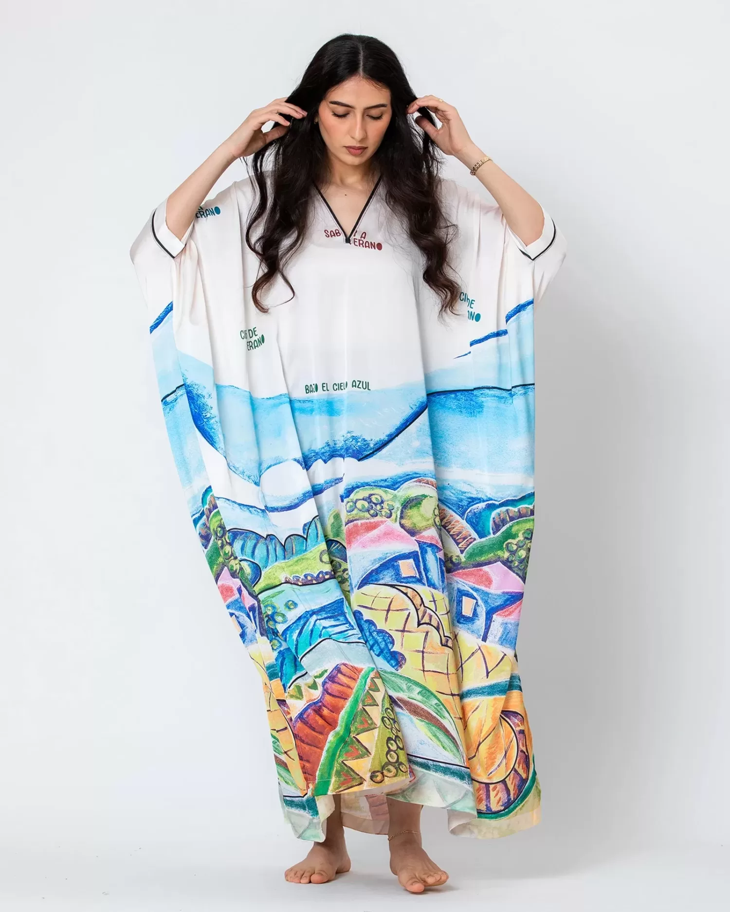 Meadow - Printed Silk Kaftan - Image 7