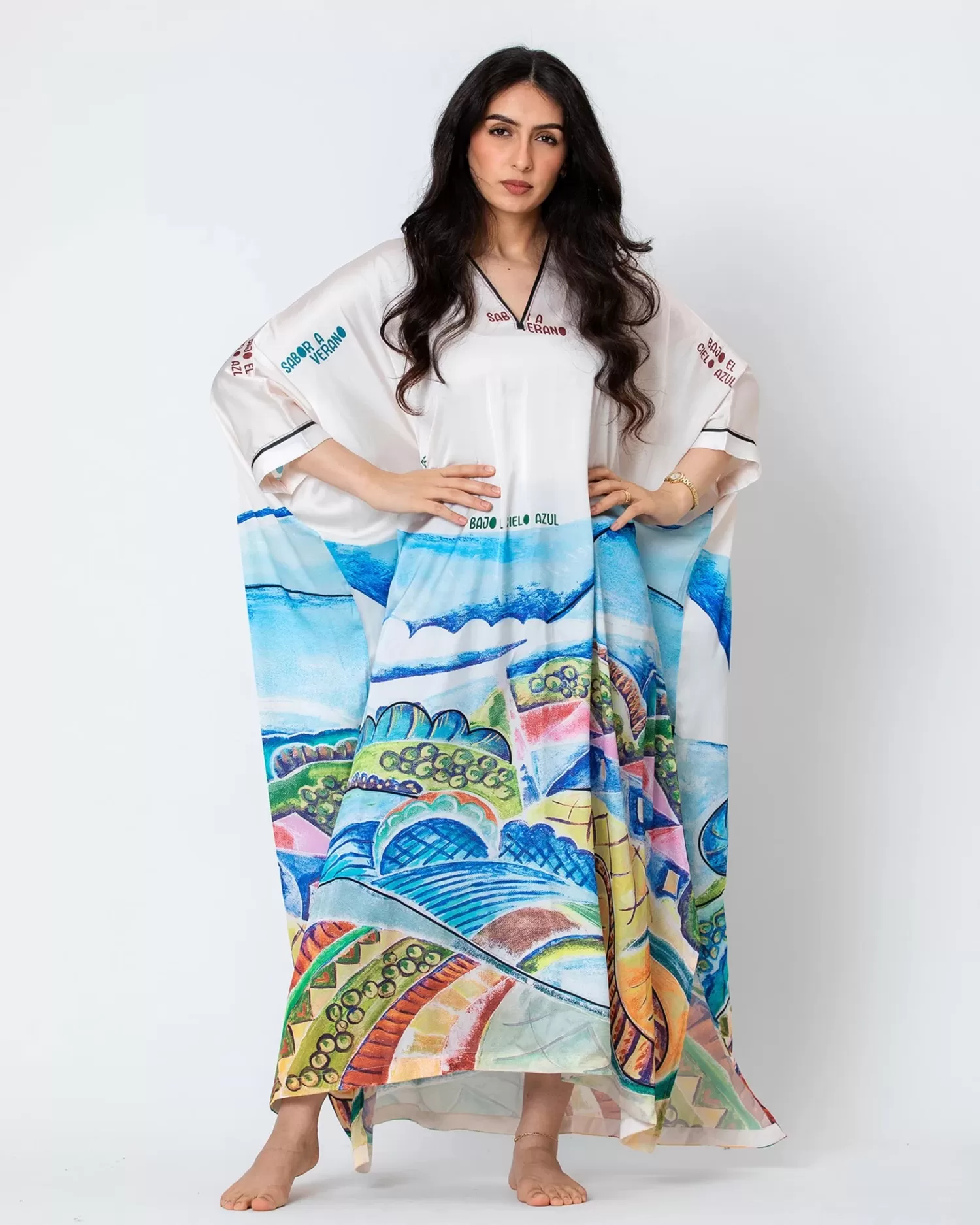 Meadow - Printed Silk Kaftan - Image 4