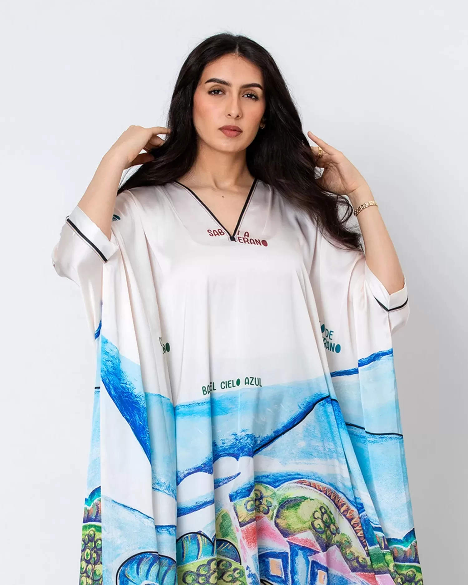 Meadow - Printed Silk Kaftan - Image 2
