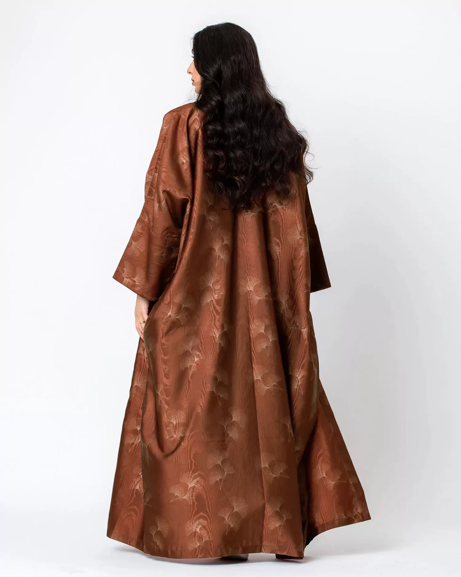 Verde - Printed Silk Viscose Kaftan Abaya - Image 6