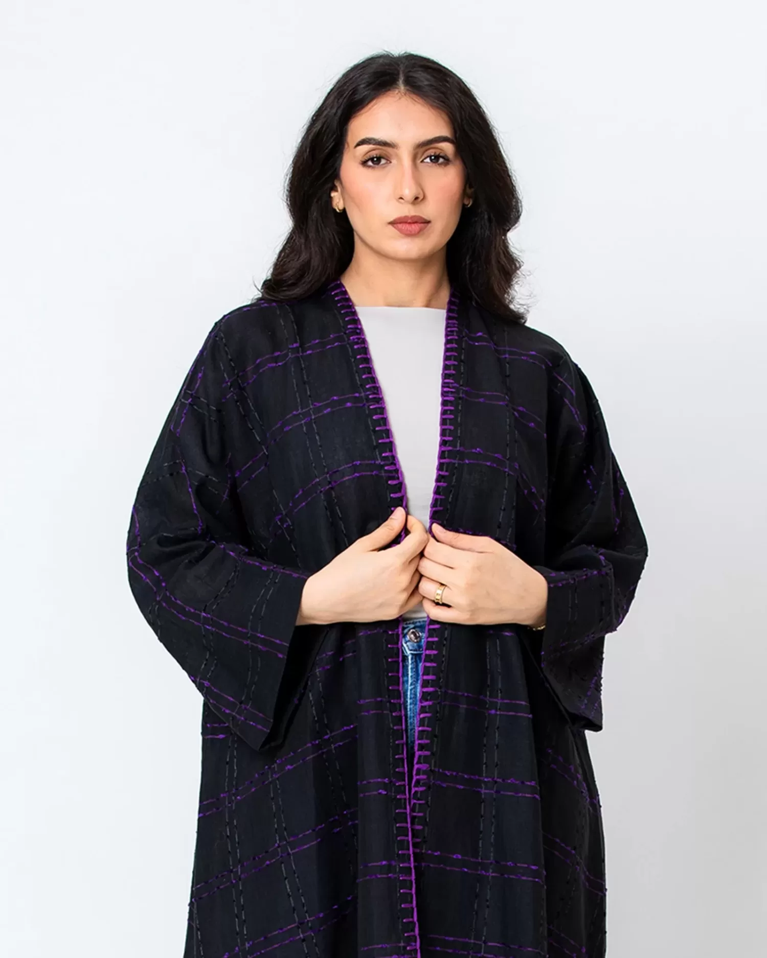 Georgia 2.0 – Linen Kaftan with Needlework Embroidery - Image 2