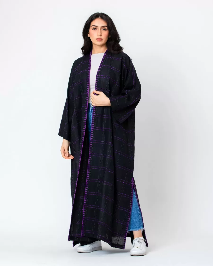 Georgia 2.0 – Linen Kaftan with Needlework Embroidery - Image 3