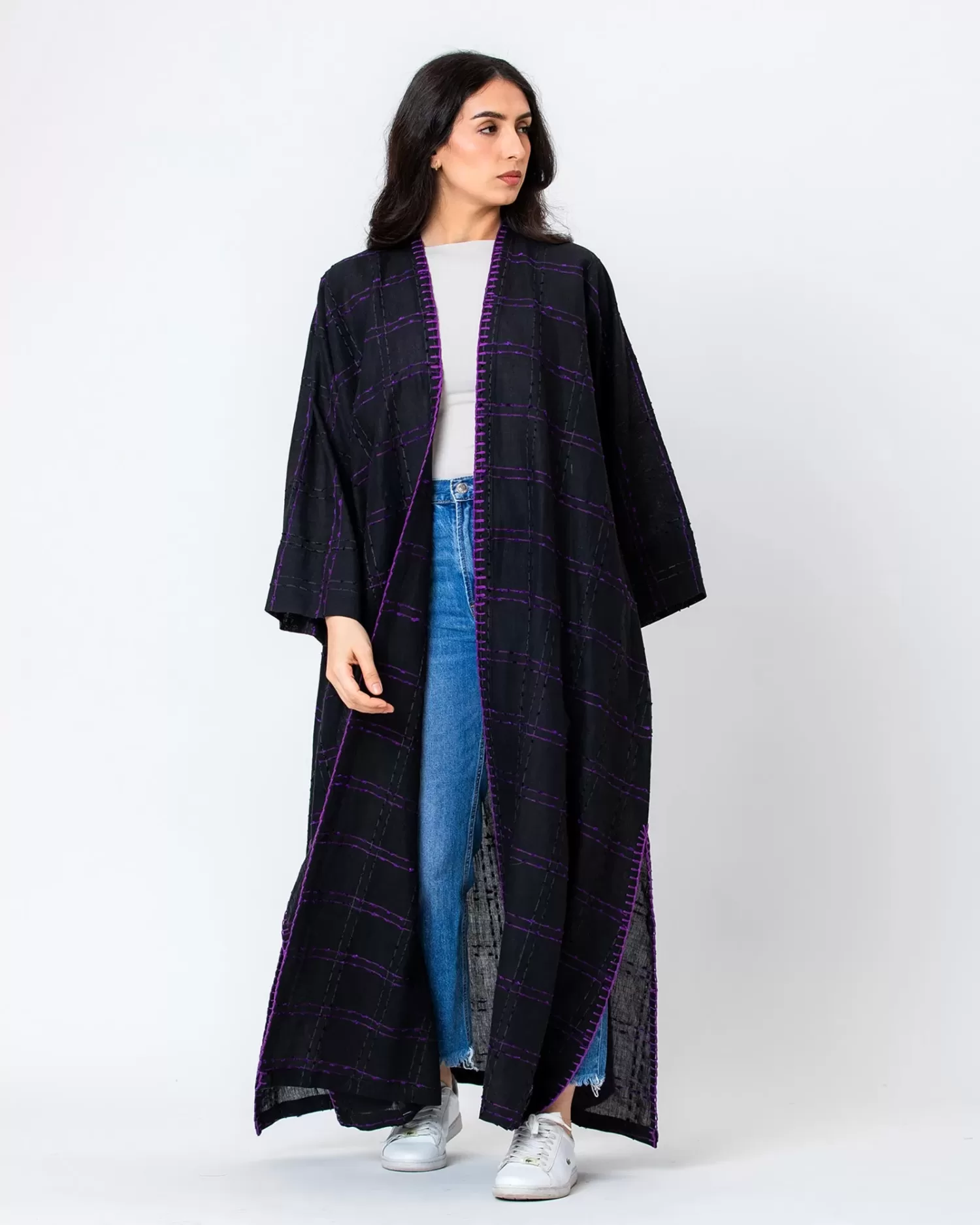 Georgia 2.0 – Linen Kaftan with Needlework Embroidery - Image 4