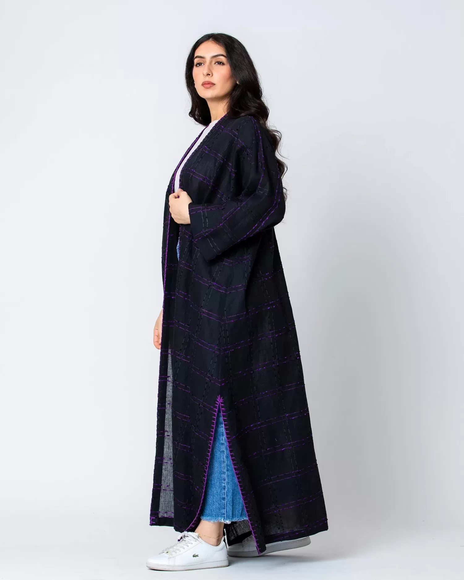 Georgia 2.0 – Linen Kaftan with Needlework Embroidery - Image 5